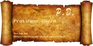 Pratinger Dávid névjegykártya